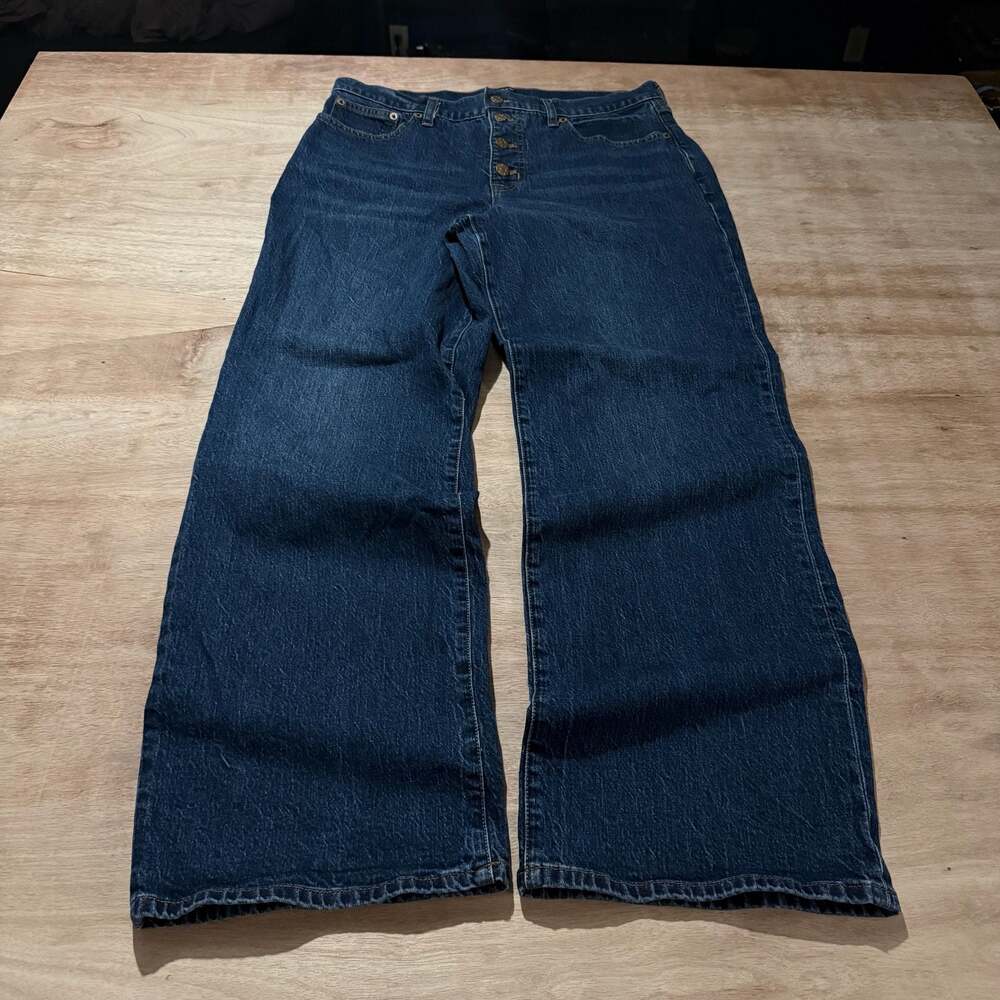 J.Crew Full Length Wide-Leg Button-Fly Denim Jeans Size 29